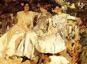 Joaquin Sorolla My Wife and Daughters in the Garden, Spain oil painting artist